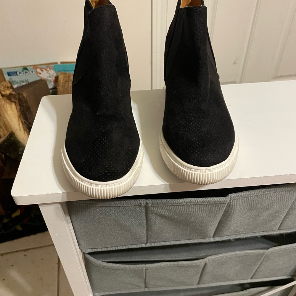 Black Ankle Boots with White Soles